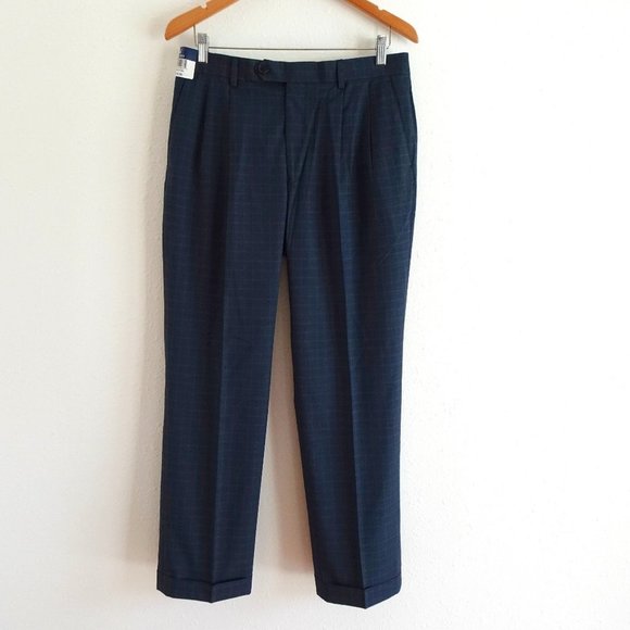 Ralph Lauren Other - Ralph Lauren Dress Pants Size 32x30 Blue Pleated Cuffed Windowpane